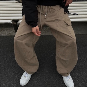 加绒工装裤子男秋冬季2025新款直筒伞兵加厚男生冲锋休闲长裤图片