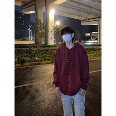 英文诗歌印花LOGO男女情侣潮牌连帽卫衣，男装卫衣，星座310A-4