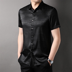 短袖衬衫薄款上衣夏季中年男士商务休闲衬衣ZL81168-P85，男装衬衫，星座1105-3