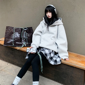抖音得物高品质 25秋冬美式高街宽松结构防风高领连帽卫衣外套W60图片