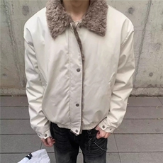 韩一件过冬cleanfit短款棉服狼毛哈灵顿棉服环保毛领夹克外套，男装夹克，星座506A
