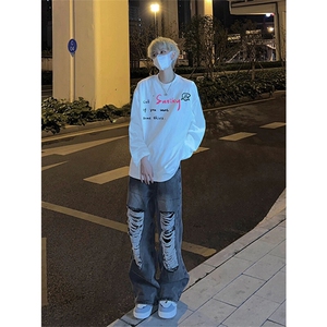 23印花长袖T恤男打底衫图片