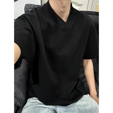短袖t恤男潮牌夏季宽松五分袖红潮流ins上衣T0122-P40，男装T恤，星座308B-2
