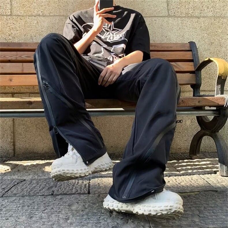 男秋季新款港风休闲裤拉链冲锋裤A07P43,男装休闲裤,星座1116-2