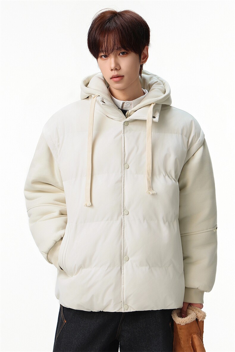 新款冬季羽绒棉服棉袄连帽假两件韩版宽松外套A436-2511-P85,男装棉衣,电商A436