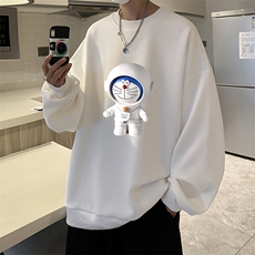 华夫格卫衣圆领卫衣男大码长袖t恤男外套HW76233-P30加绒款-P40，男装卫衣，电商A040