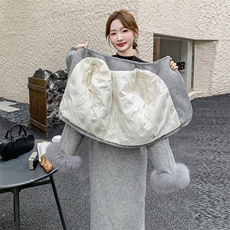 有货【新品】时尚减龄小香风羽绒服袖口真毛663#-P295-K398，女装套装/套裙，2C317