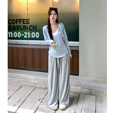QC021-P48慵懒v领针织衫24新款秋季内搭打底衫毛衣假两件上衣，女装卫衣/绒衫，星座617A-2