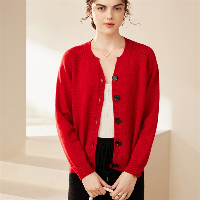 v领针织开衫女秋冬新款流行软糯毛衣外套羊绒衫，女装羊绒衫，品秋羊绒