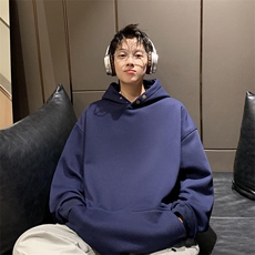 抖音得物品质26春装美式高街曼巴棉古铜两粒扣连帽套头卫衣外套，女装短外套，电商A443