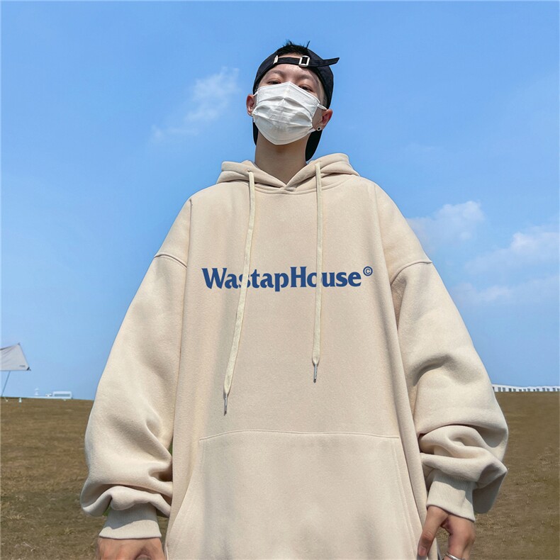 ！秋季重磅宽松大码港风house印花连帽卫衣LW128-特p35,男装卫衣,星座508（原C305）