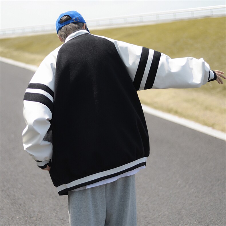 美式撞色拼接棒球服外套男秋季潮牌街头宽松休闲夹克JK0206-P65,男装夹克,星座308B-1