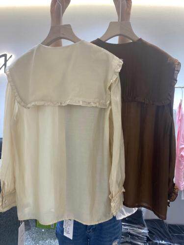 2021年秋季新品法式娃娃领长袖衬衫，女装衬衫，L·H·X