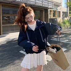 新款主推内里拼接格子冲锋衣2612-P155-K248，女装短外套，2C129
