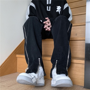 美式高街vibe复古水洗做旧牛仔裤男直筒裤子A061-W9989-P60控78图片