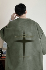 量大优可提供视频2024夏季麂皮绒短袖T恤D223A-LPT2425-P20，男装T恤，电商019-1