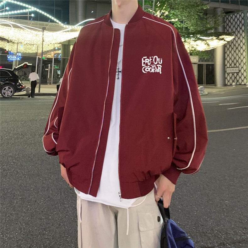 特批夜景街头风棒球服外套宽松字母印花夹克A247-TPF6053特批65,男装夹克,电商A247