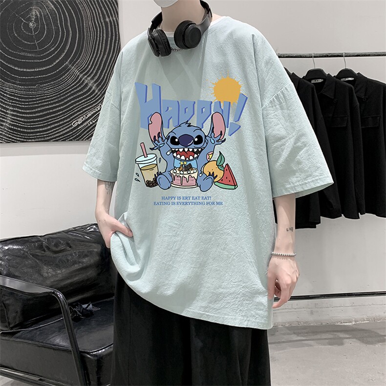 YT26077-P30亚短袖t恤男大码五分袖男宽松七分袖港风模特,男装T恤,电商A040