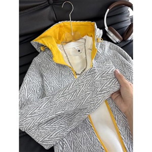 W10860-P65 网图现货 美式潮流ins高质量小香风连帽开衫卫衣外套图片