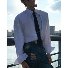 纯色春秋款衬衫小众男女高级感外套韩系百搭翻领长袖衬衣CA6702，男装衬衫，星座1116A（原606A-3）