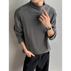 德绒印花打底衫老钱风情侣款半高领卫衣男女DT53084-TP1939，男装T恤，电商A102