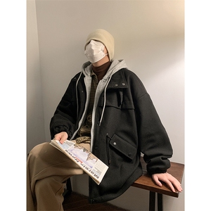 秋冬新款假两件毛呢外套 W1813 P130 控158图片