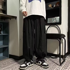 欧美高街工装裤男女同款显瘦宽松多口袋束脚运动垂感休闲裤，男装休闲裤，星座218-1（原230）