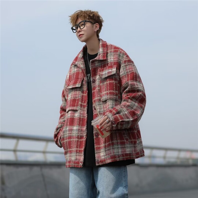 青春流行男春季文艺潮毛呢格子刺绣外套W9226-P58,女装短外套,星座1109-3