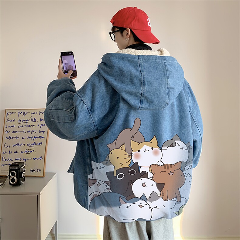 控价158牛仔外套男大码加厚加绒棉衣男羊羔毛棉服男NM53162-P140,男装棉衣,电商A040