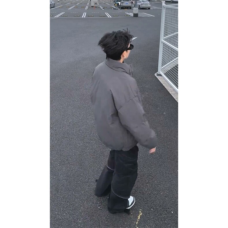 现货冬季美式休闲加厚雪山外套夹克立领纯色三防户外工装棉服,男装夹克,电商A486-1