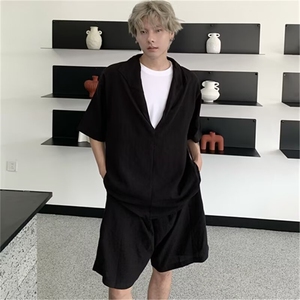 DP0616-P62假两件T恤2025新款装时尚撞色宽松款休闲印花短袖上衣,浅棕黄发色搭配什么颜色衣服图片