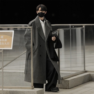 秋冬情侣装中长款毛呢大衣男女韩系英伦风衣外套 812-F632-P128图片