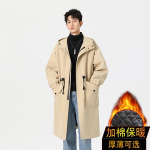 4W件加绒风衣男中长款大衣棉衣男F994薄P95加棉P110无影墙三