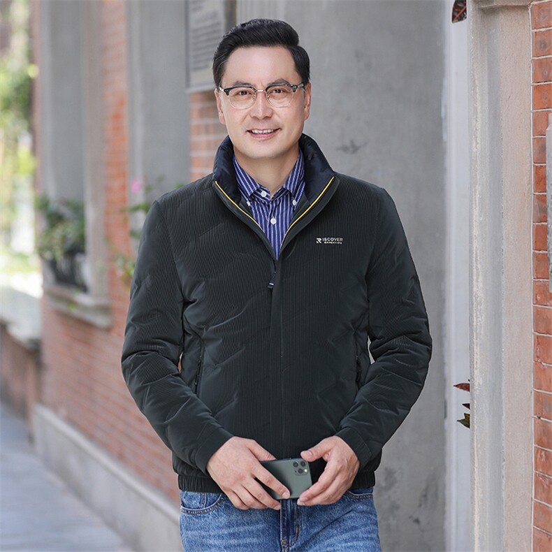羽绒服男中年加厚立领商务休闲外穿男装新款冬季保暖爸爸外套图片