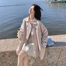已出货26春装袖口蕾丝拼接中长风衣外套女2B153-7003-P155-K248，女装风衣，2B153