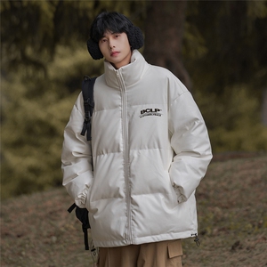 港风 23冬季时尚百搭宽松字母印花潮流PU棉服外套MY6450P115控158图片