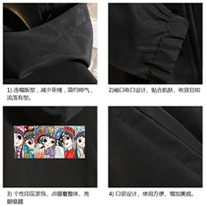 JK65250-P45京剧脸谱风连帽夹克男大码胖子棒球服上衣砖墙，男装夹克，电商A040A
