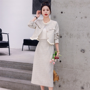 早秋职业套装连衣裙女2024新款小香风时尚气质名媛半身裙两件套春图片