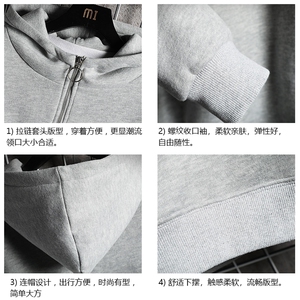 A115-P45拉链连帽卫衣男士大码宽松棒球服男外套男  网格挂拍图片