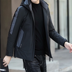 AN9390钱塘2020-3新款中年男士连帽羽绒服商务休闲男装外套P255，男装羽绒服，钱塘207-3