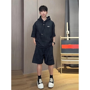 现货 得物 抖音品质 运动套装扎染连帽短袖短裤套装 TZ507 P60图片