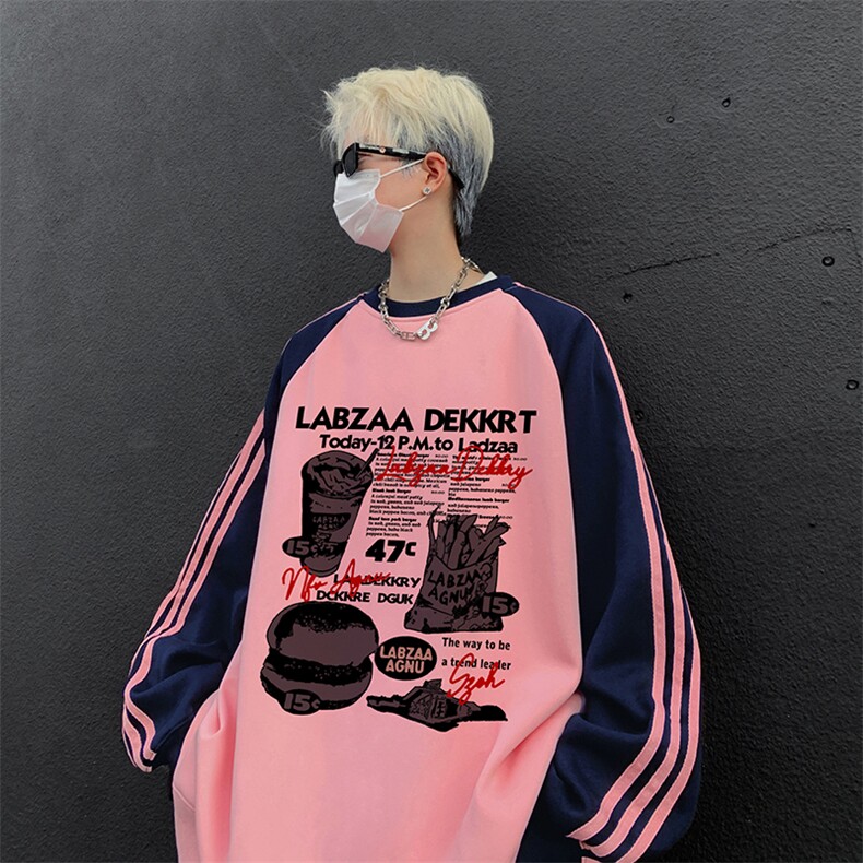抖音得物供货提供视频秋冬重磅美式宽松织带圆领卫衣0721,男装卫衣,电商A486