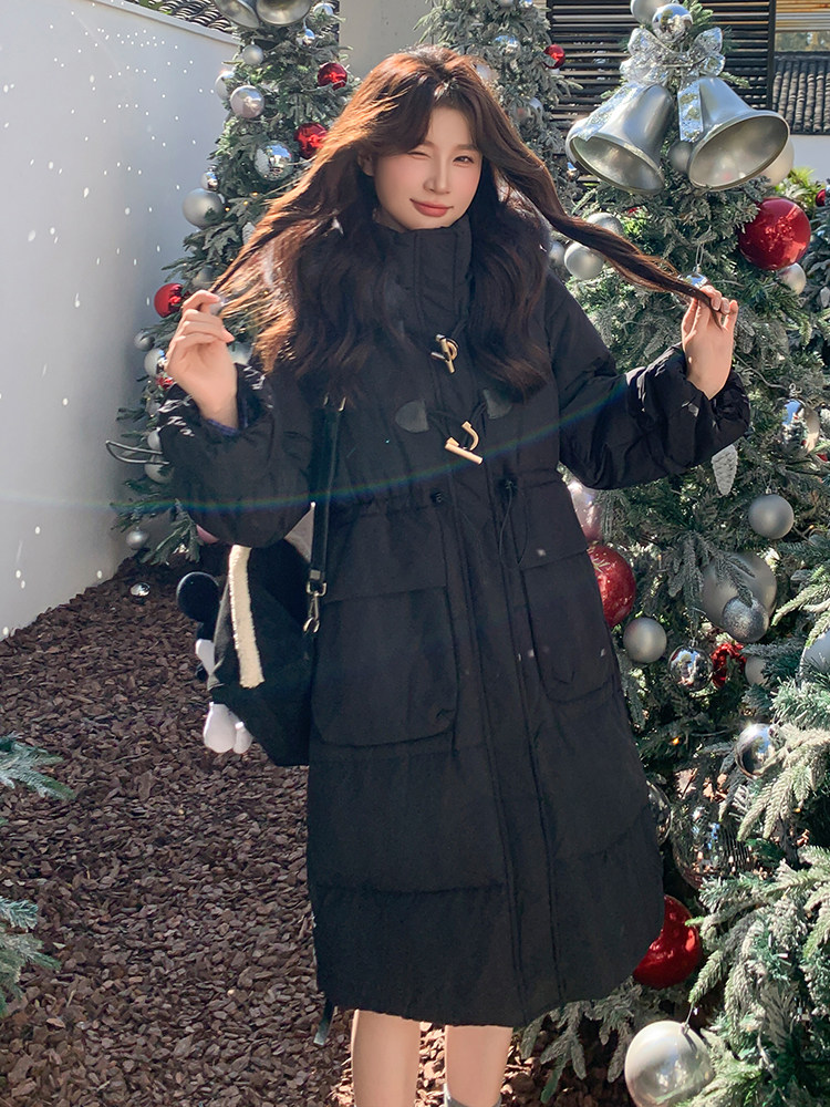 现货白鸭绒加厚羽绒服2025冬装新款气质超大狐狸毛领中长款保暖,女装羽绒服,苗苗