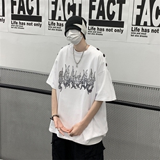 B239-1267-P38火焰个性印花夏季重磅短袖T恤男落肩袖体恤半袖，男装T恤，星座514-2(原B239)