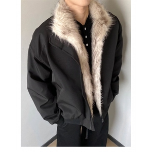羊羔绒毛棉袄男士冬季2025新款加厚加绒连帽棉衣冬装情侣棉服外套图片
