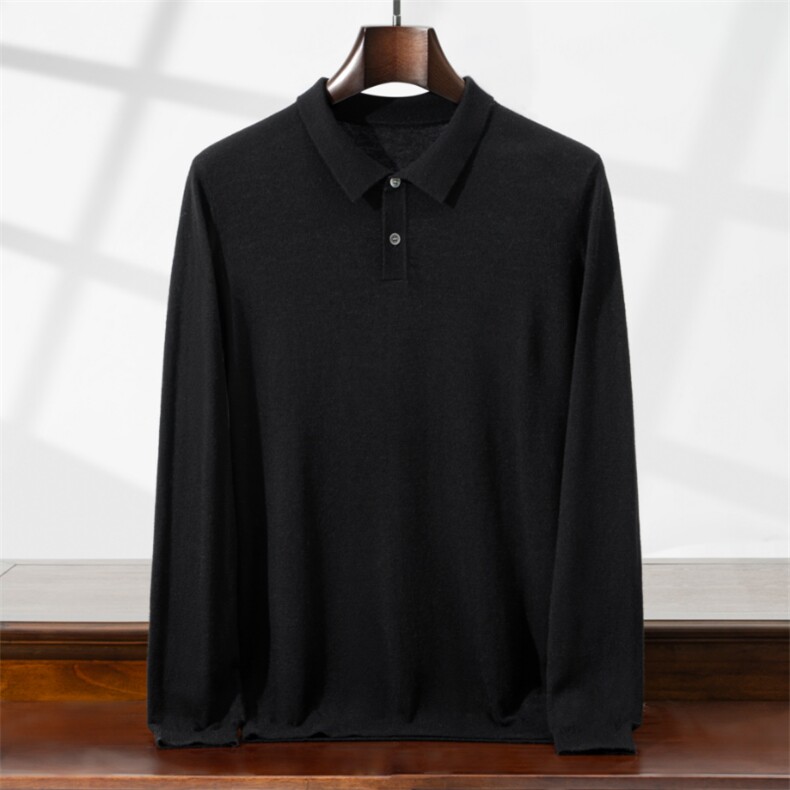 时尚百搭女士羊毛POLO领长袖毛衣舒适保暖显瘦针织衫，女装羊毛衫，星纬羊绒