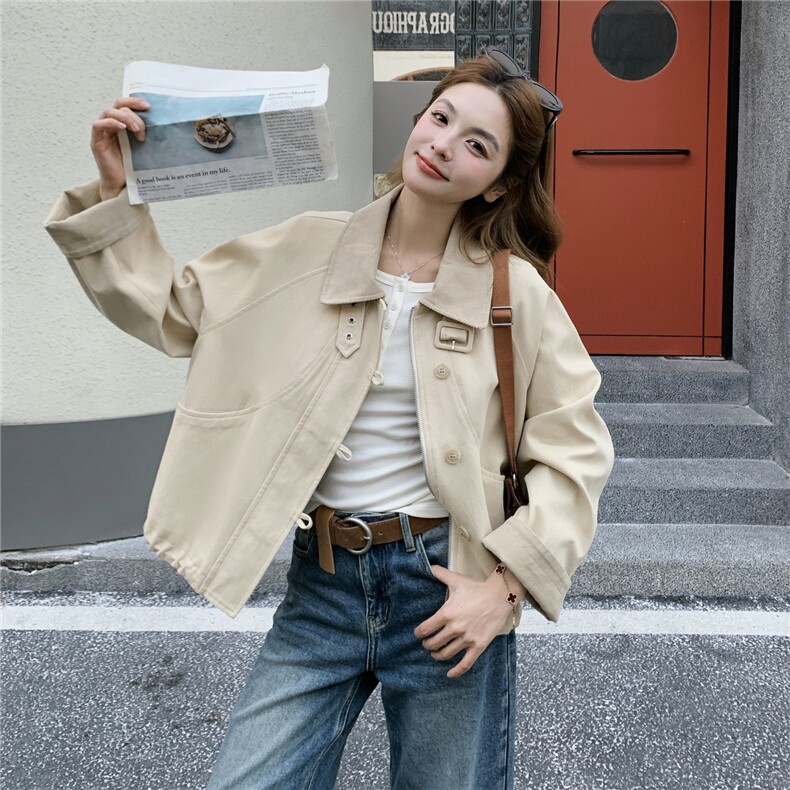 现货--卡其色休闲外套203-2609-P155-K248,女装短外套,浙宝203