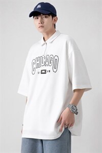 新款优品男士短袖刺绣半开拉链印花T恤宽松上衣POLO衫ZD3315-P52图片