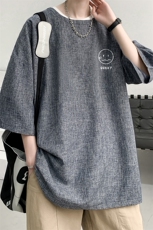 风复古亚麻短袖男棉麻t恤男半袖ZT71072-P35，男装T恤，电商A040