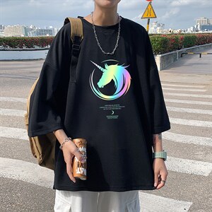 Q11138-P30 春夏季七分袖t恤男大码五分袖男短袖中袖图片